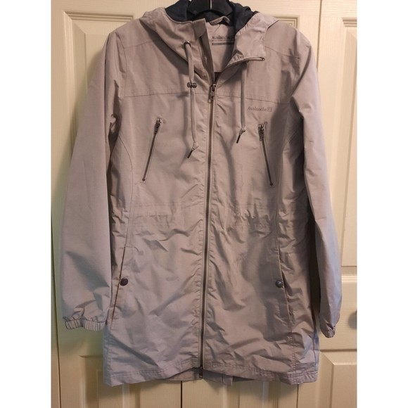 AVALANCHE OUTDOOR SUPPLY Women’s Long Windbreaker Jacket Coat Size M Gray - Picture 1 of 12